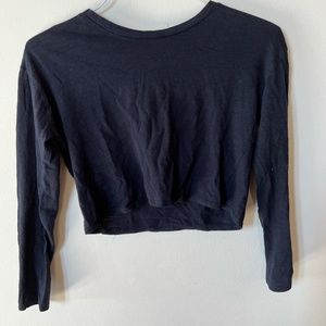 TOPSHOP Navy Blue Cropped Long Sleeve NWOT